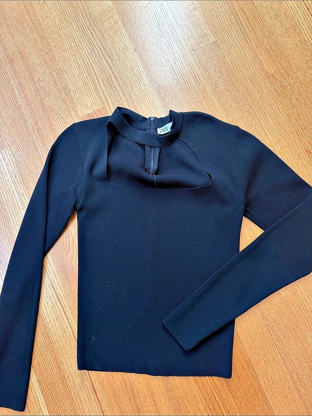 Zara Black Long Sleeve Top Like New